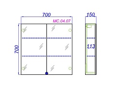 Aqwella Зеркало-шкаф для ванной МС 70 дуб сонома – фотография-2